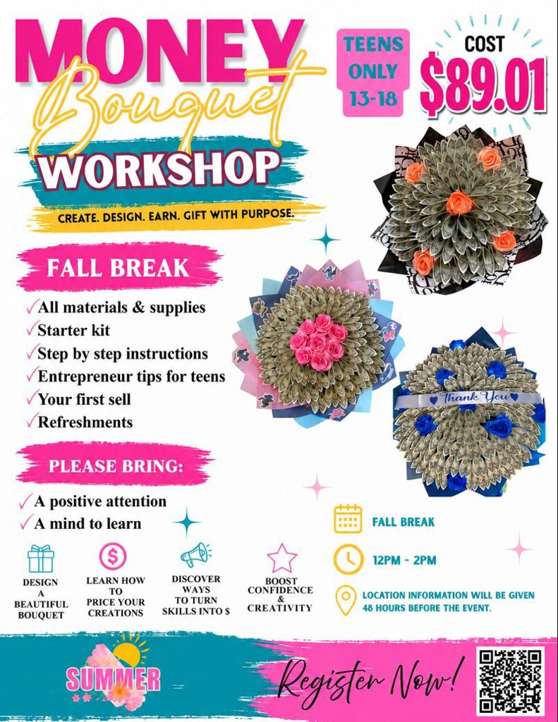 Money Bouquet Workshop for Teens (Ages 13-18)