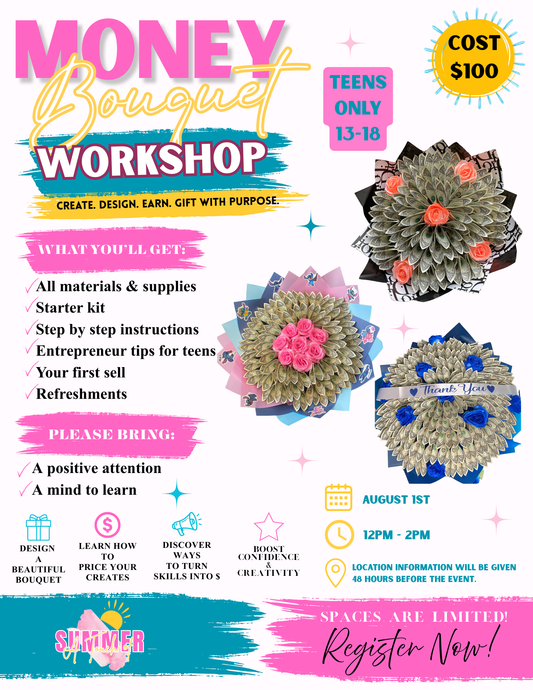 Money Bouquet Workshop for Teens (Ages 13-18)