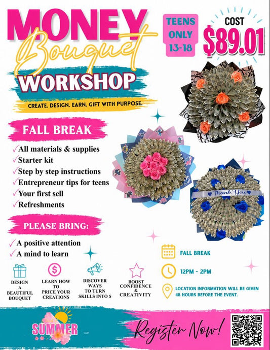 Money Bouquet Workshop for Teens (Ages 13-18)